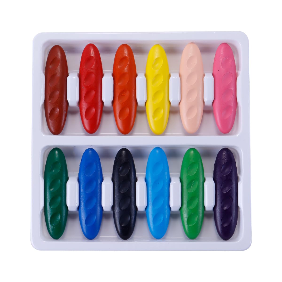 Enwye 12 Color Boxed Peanut Crayons, Suitable for 2-4 Year Old Boys and Girls for Daily Use Easy To Hold and Wash