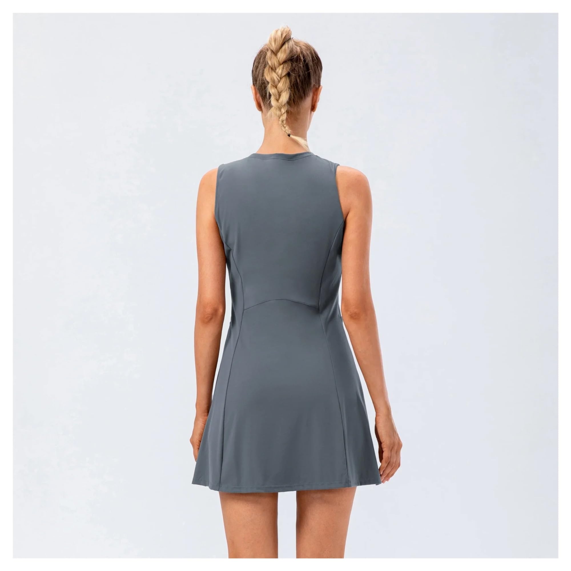 Robe Tennis Femme Women Nude Feel Breathable Sport Active Dress Golf Clothes Women(Lemon Yellow,4 S (European Size))