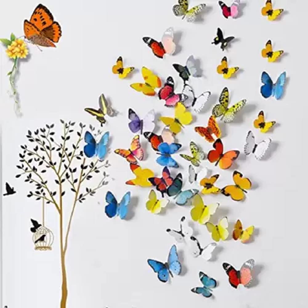 JAAMSO ROYALS Large Butterfly Vinyl Wall Decals Sticker Pack of 2 (H1002, Multicolour) (B093PKPNWN) Amazon Price History, Amazon Price Tracker