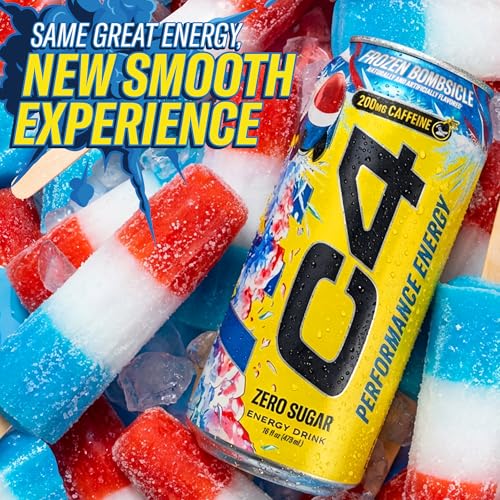 Image of C4 Energy Carbonated Zero Sugar Energy Drink, 200mg Caffeine Frozen Bombsicle, 16 Fl Oz (Pack of 12)