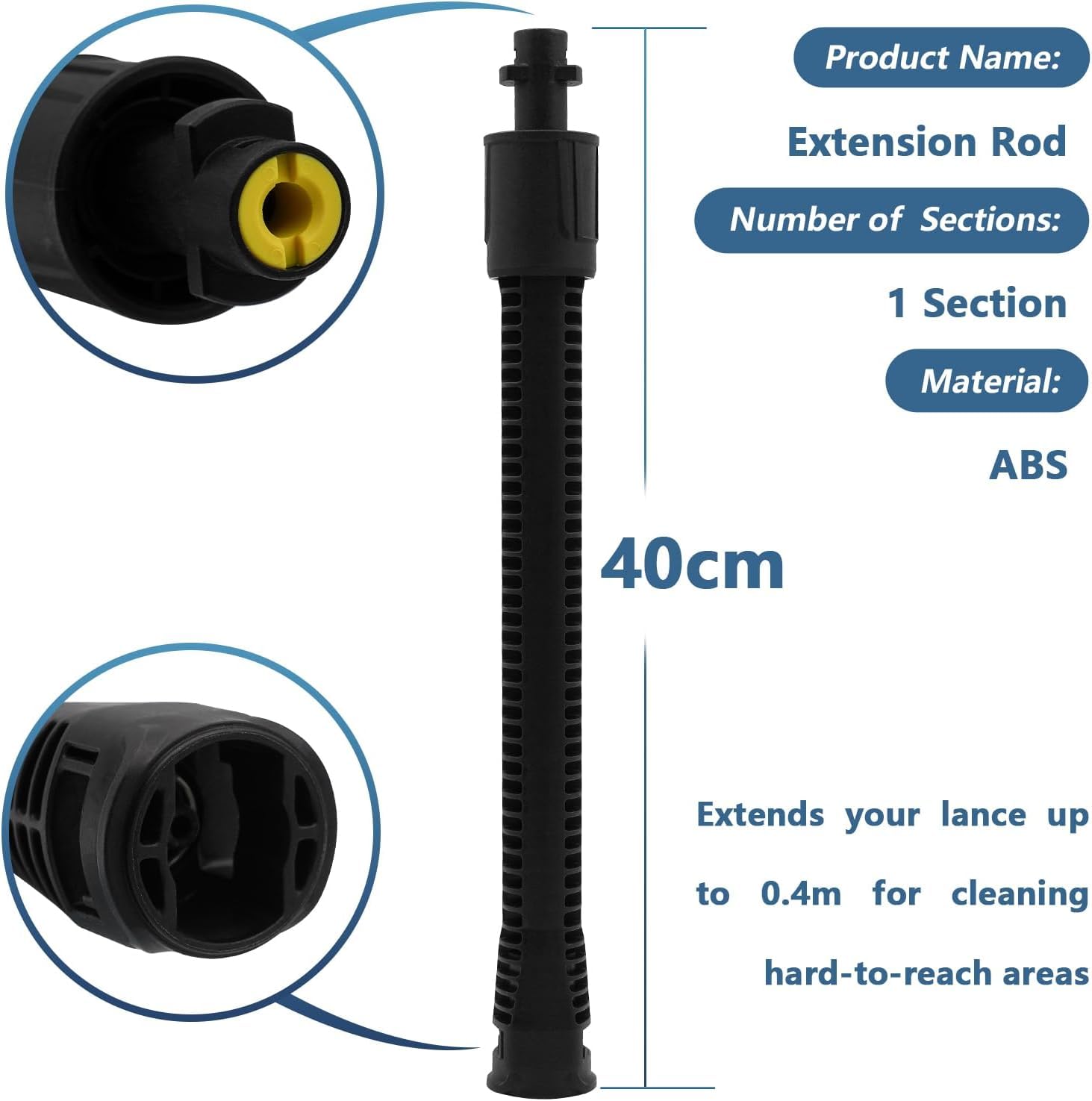 Lancia Spruzzo Estensione | 0,4 m di Estensione | Compatibile con Karcher K2-K7 | Amplia la Portata della Tua Lavatrice a Pressione (2 pack)
