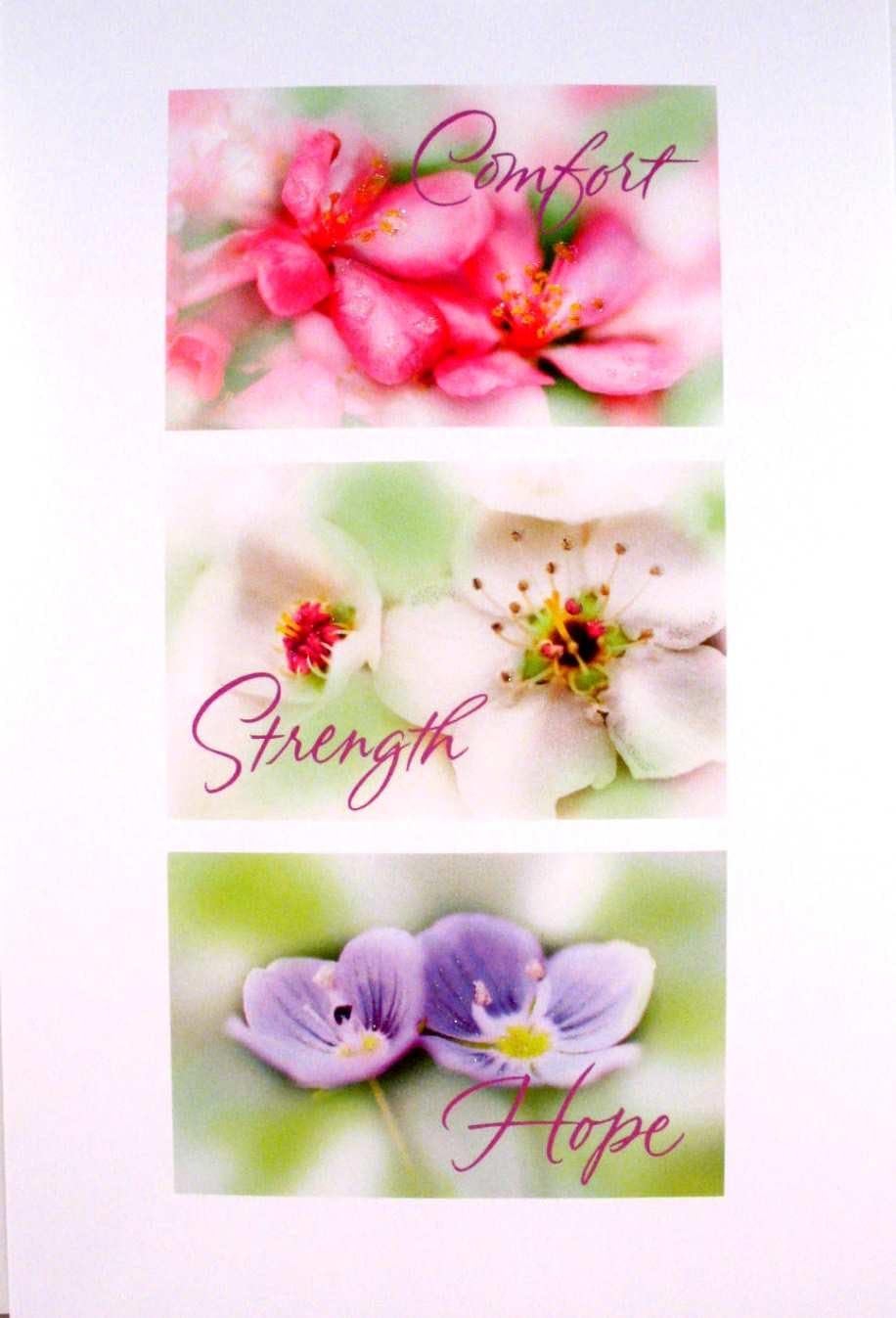 Braille Embossed Sympathy Greeting Card - Comfort, Strength, Hope