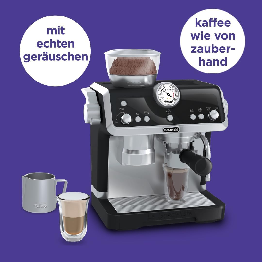 Casdon De'Longhi Spielzeug. Barista-Kaffeemaschin. Spielzeug-Küchen-Spielset für Kinder mit beweglichen Teilen, realistischen Geräuschen und magischem Kaffee. Für Kinder ab 3 Jahren