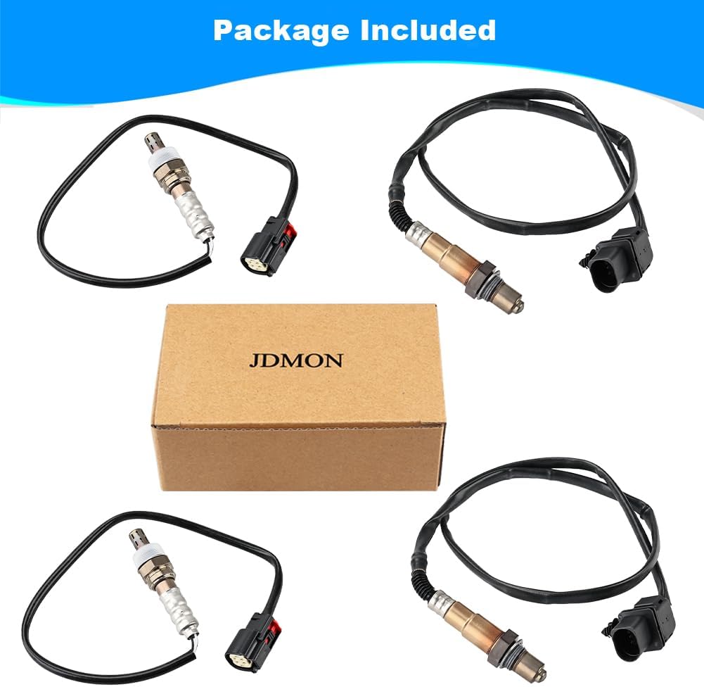 JDMON 4PCS O2 Oxygen Sensor Upstream & Downstream Replacement for Ford F150 V6 3.5L 2011-2014 Turbocharged Compatible with 234-5076, 234-5113, 234-4490, 8F9Z9F472E, 8F9Z9F472B, BE5Z9G444A