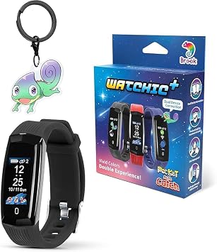 Brook Pocket Auto Catch Watchic Plus with Keychain - Dual Accounts Auto Catcher, IPX7 Waterproof, 0.96-inch Color Display, for Pokemon Go go Catcher Accessory [Exclusive Version] Black