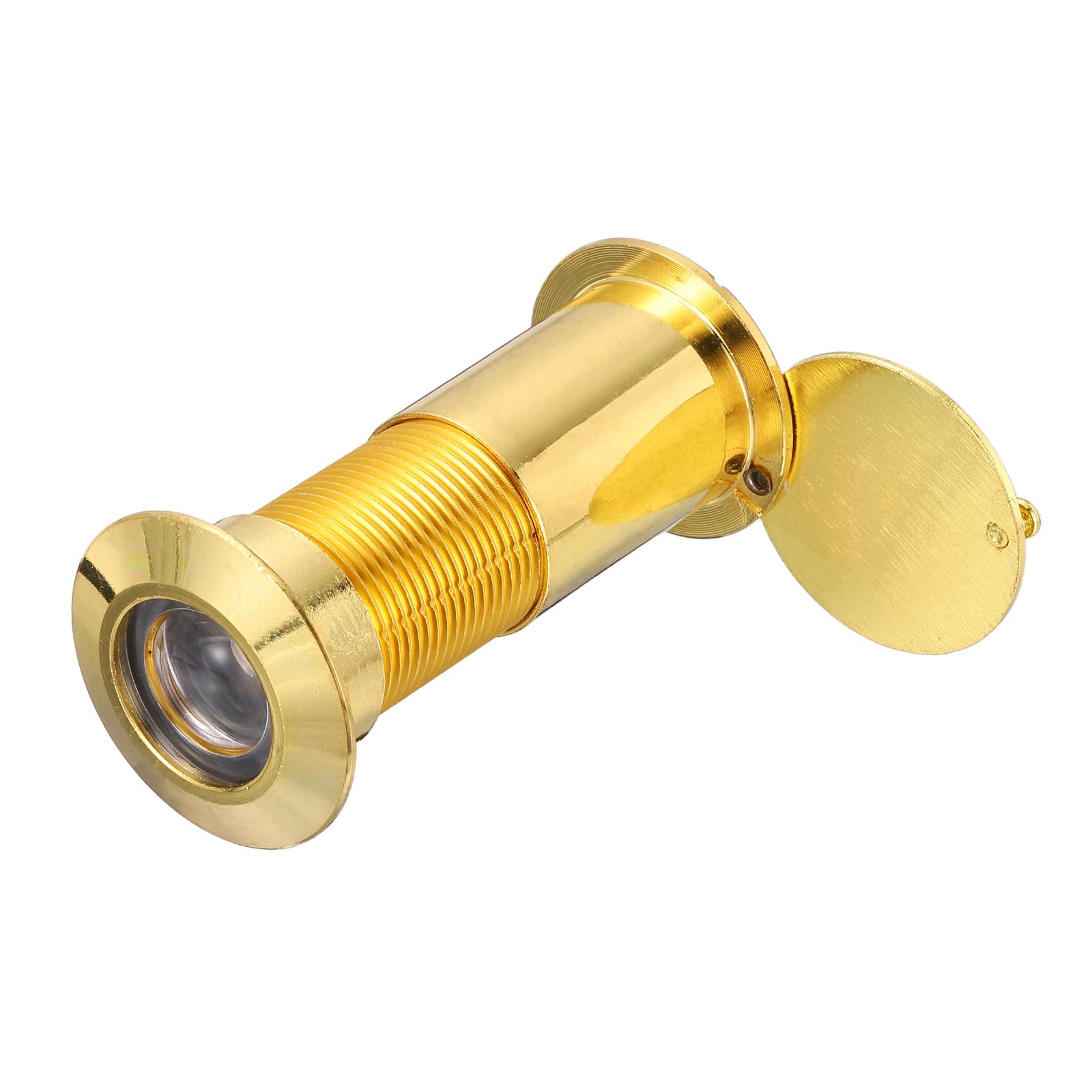 PATIKIL 35 mm Door Viewer Peephole, Zinc Alloy 200-Degree Privacy Door Viewer with Heavy Duty Rotating Privacy Cover Fits for 1-13/16" to 3" for Home Office Hotel, Gold
