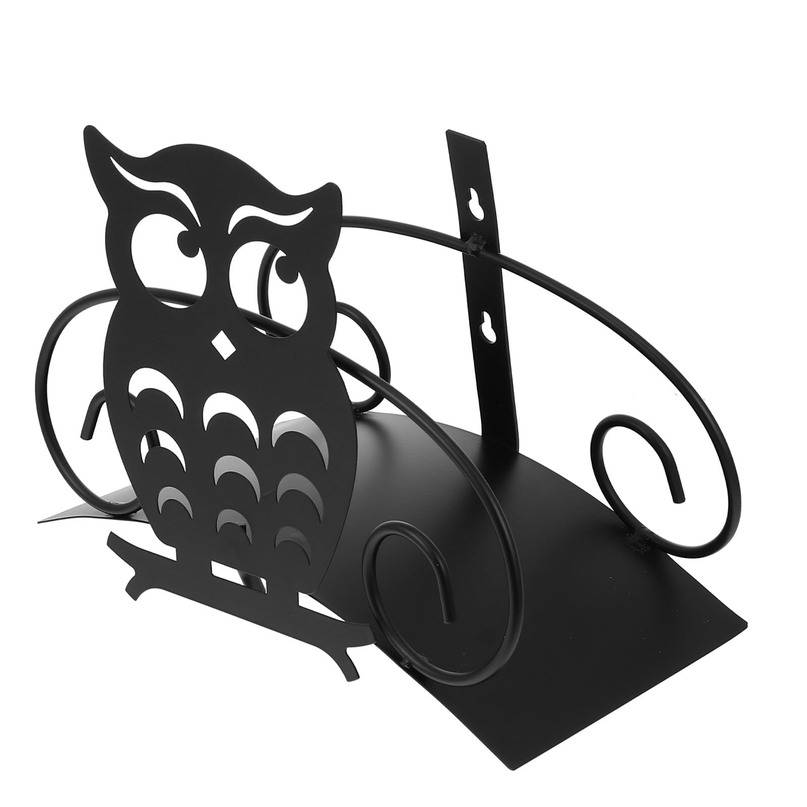 LALAFINA Soporte para Manguera de Hierro Negro Capacidad Grande, Resistente a Intemperie y Diseño Búho para Organización y Almacenamiento en Jardín