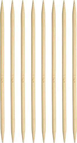 Miniatura 11 de HARFINGTON 8 agujas de tejer de bambú de doble punta tamaño US 11 (0.315 in) 7.9 pulgadas (7.9 in) rectas para proyectos de hilo de tejer artesanías