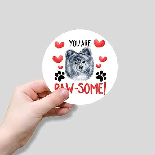Miniatura 4 de Swavecat 50 calcomanías de etiqueta con texto en inglés "You are Paw Some Lab", para San Valentín, Chow Chow, perro, corazón rojo, de vinilo,
