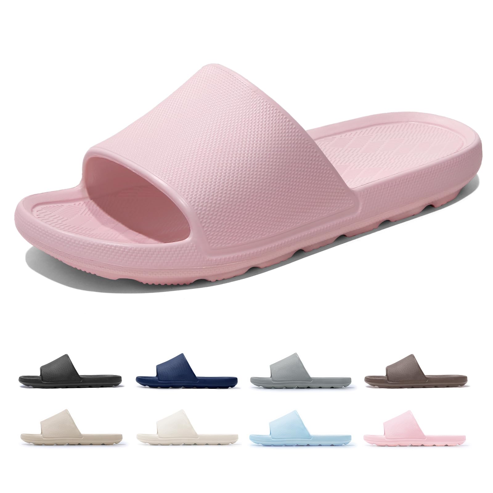 Shower Shoes for Men Women with Arch Support Non Slip Quick Drying Slides College Dorm Bathroom Sandals Pool Slides Lightweight Beach Sandals