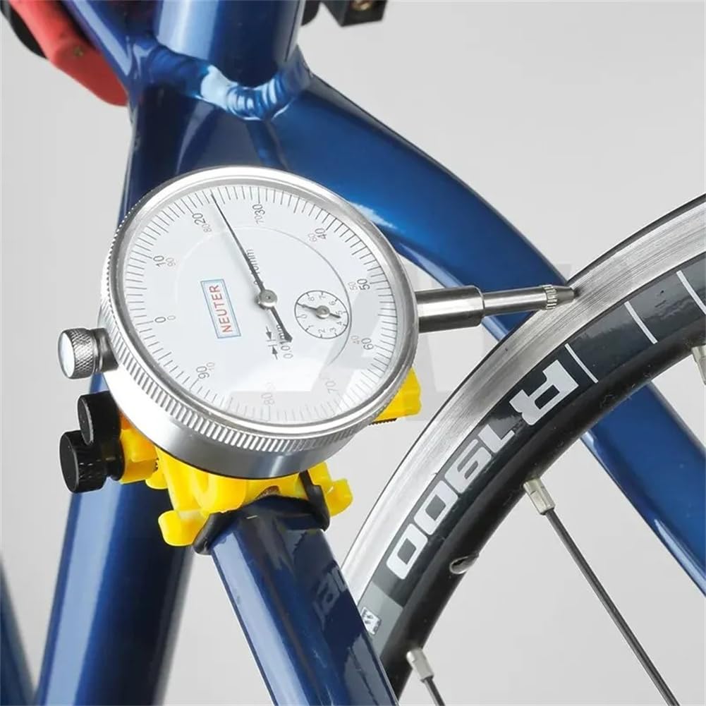 Fahrradrad-Drehständer, Zentrierständer für Fahrradräder, Messuhr-Messgerät-Set, Fahrradfelgen-Einstellwerkzeuge mit Messuhr, für 26" 27,5" 29" 700C Rennrad-Mountainbike
