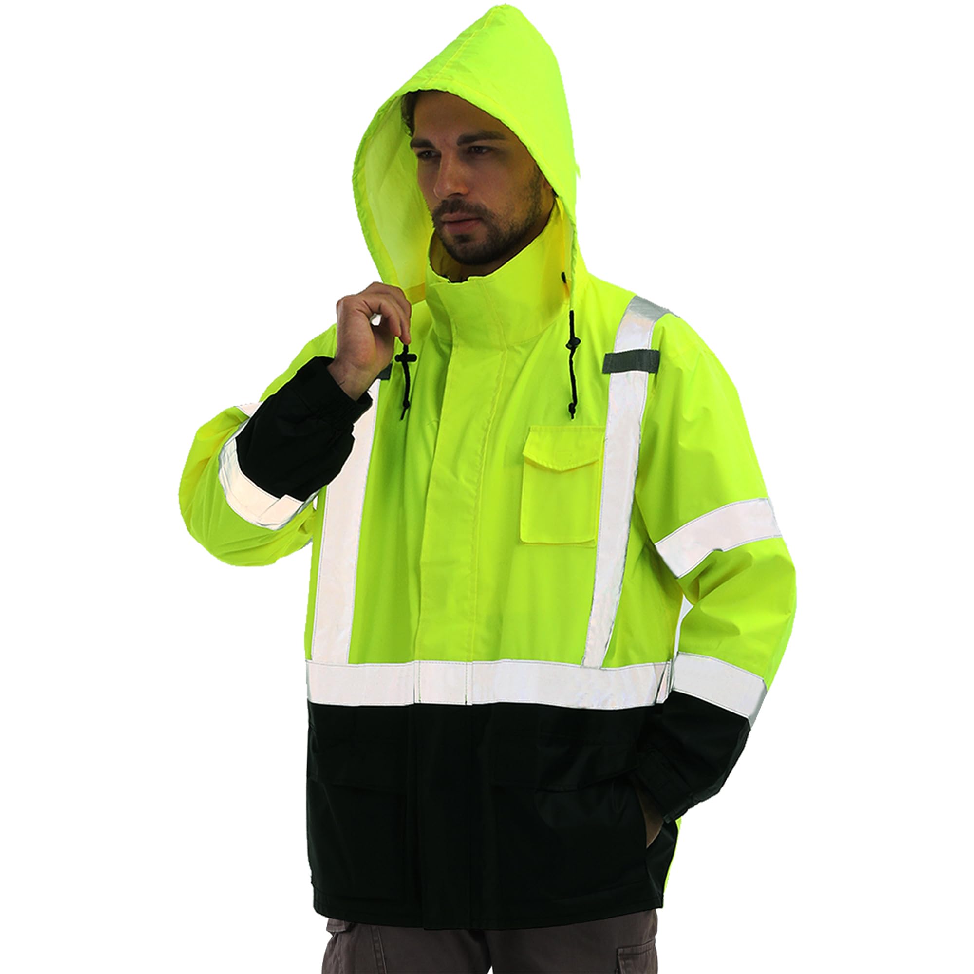 sesafety Hi Vis Rain Jacket, Class 3 Waterproof