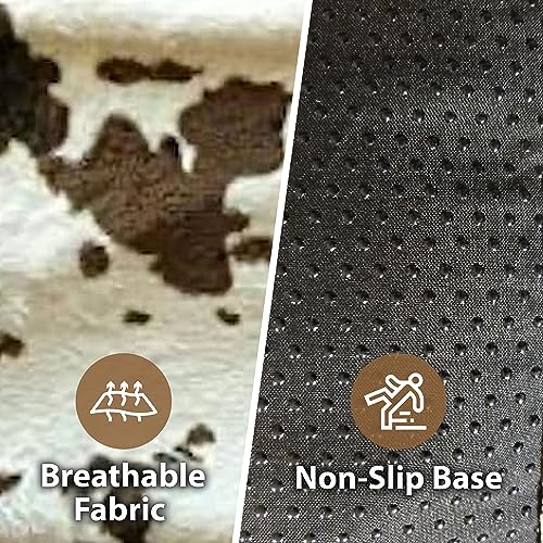 Ellie-Bo Small Dog Bed Cover for 24-inch Dog Cage/Crate - Cowhide Pattern, Faux Cowhide - Image 3