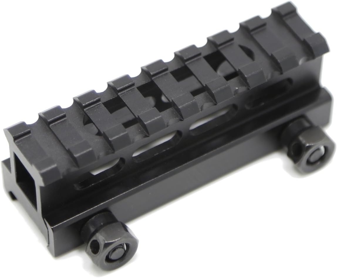 1 Inch High 8-Slot Light Weight Picatinny Rail Riser Mount, Hollow Out See Through Design, 3 Oz