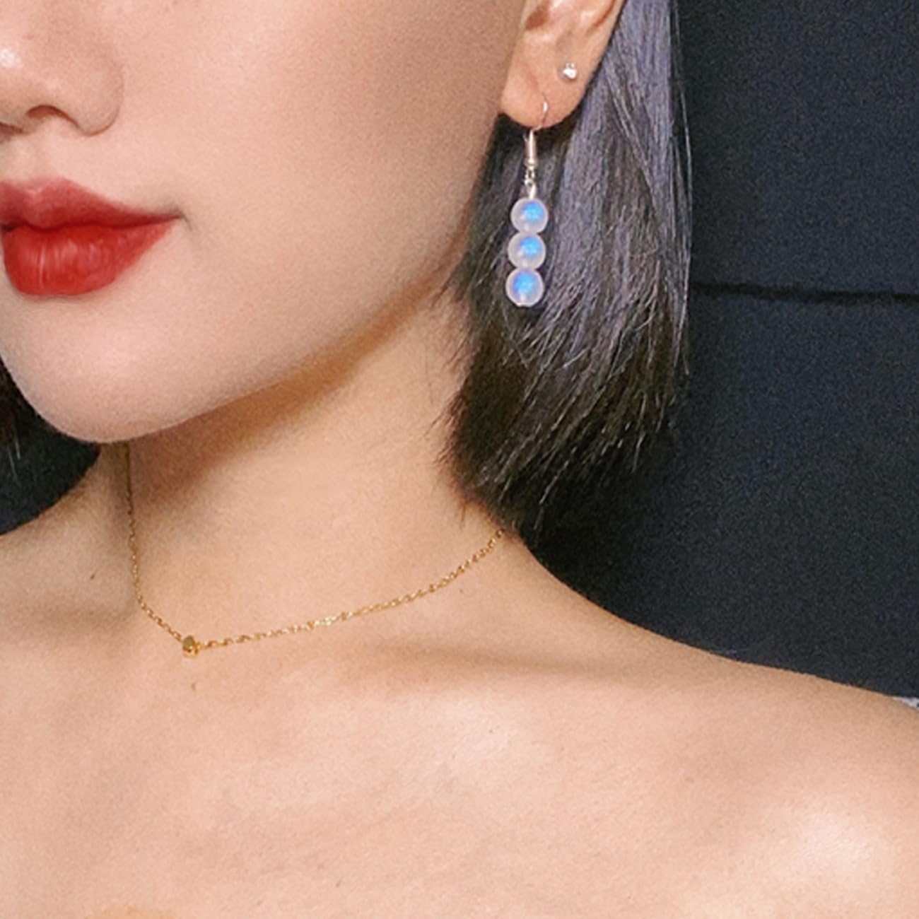 Bead Dangle Drop Earrings for Women Handmade Transparent Earrings - Image 4