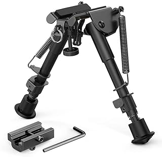 NC 6-9 Inch Tactical Rifle Bipod Adjustable Spring Return, with AdapterFor Hunting and Shooting - NC
