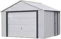 Vista 1 de Arrow Shed 12' x 10' Murryhill Garage Galvanized Steel Extra Tall Walls Prefabricated Shed Storage Building, 12' x 10', Flute Gray