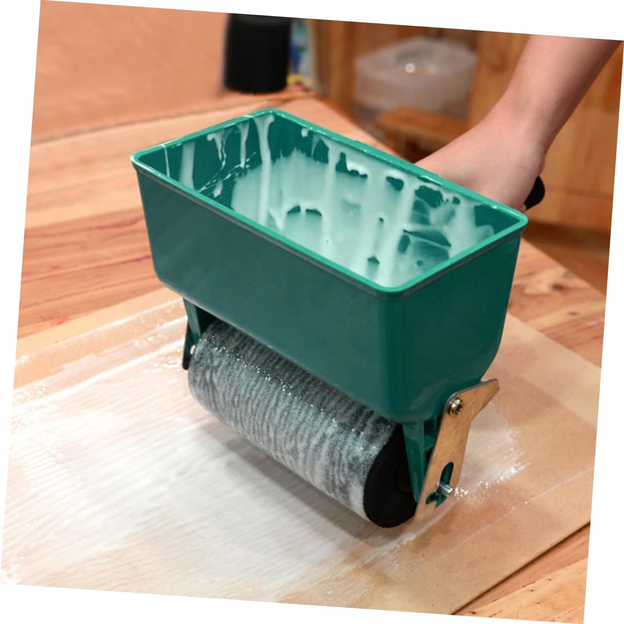 OSALADI Aplicador manual de pegamento para madera, rodillo de pegamento para madera, práctico rodillo de pegamento manual, ajustable, recubierto manual, distribuidor de pegamento pequeño