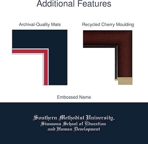 Miniatura 4 de Marco de diploma de la Escuela de Educación y Desarrollo Humano Simmons de la Universidad Metodista del Sur de 11 pulgadas de ancho x 8.5 pulgadas