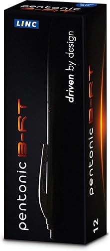 Miniatura 7 de linc Pentonic BR-T - Bolígrafo retráctil, 12 unidades, tinta azul, punta fina de 0.028 in, escritura suave para diario, oficina y escuela (PEN12123)