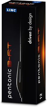 linc Pentonic BR-T Retractable Ballpoint Pens, 12 Count, Black Ink, 0.7 mm Fine Point, Smooth Writing For Journaling, Office & School (PEN12120)