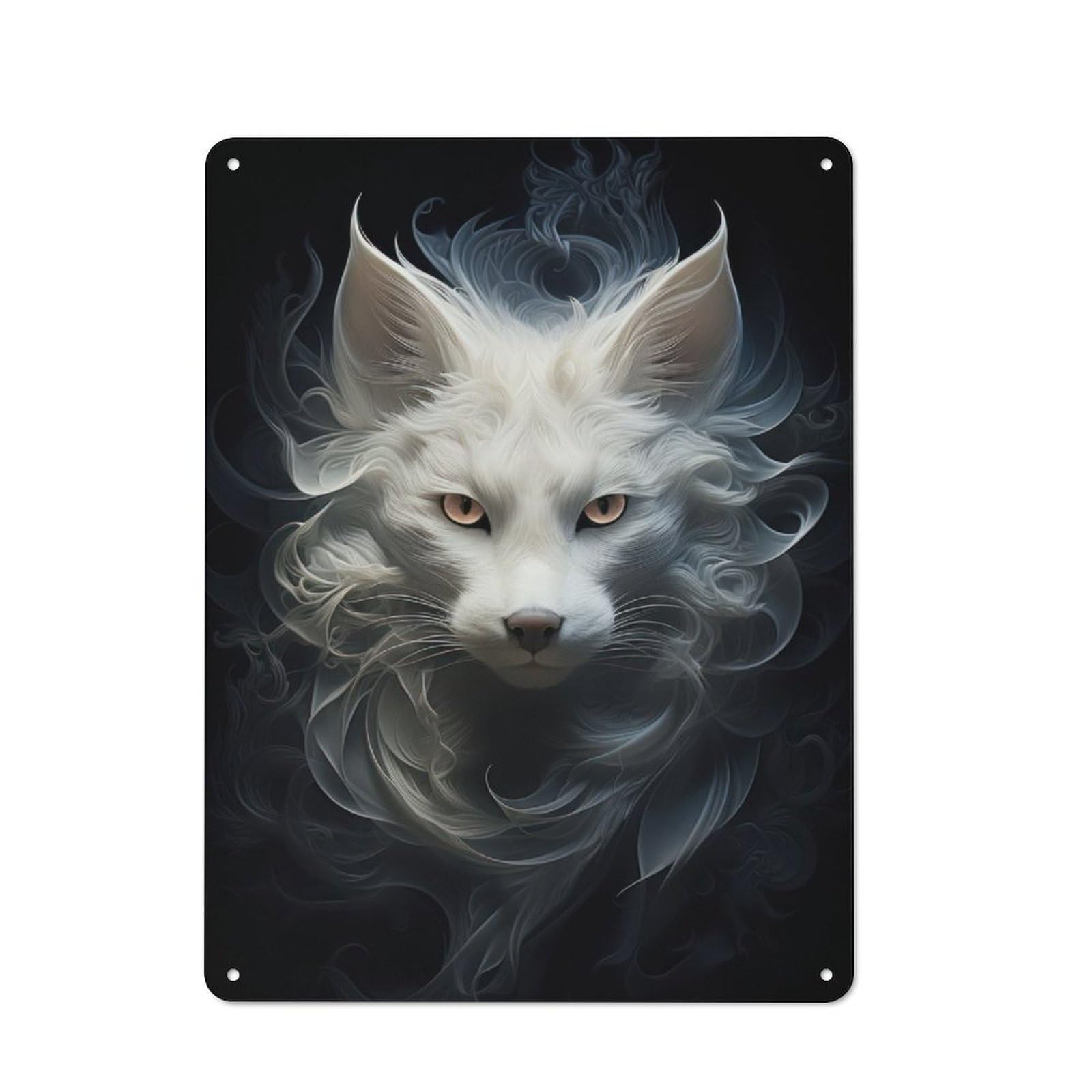 Junmoney Mystic Smoke Feline Retro Metal Wall Sign 40X30cm With For Pub Or Café, A Housewarming Gift For Hospitality Wall Decor Collectors