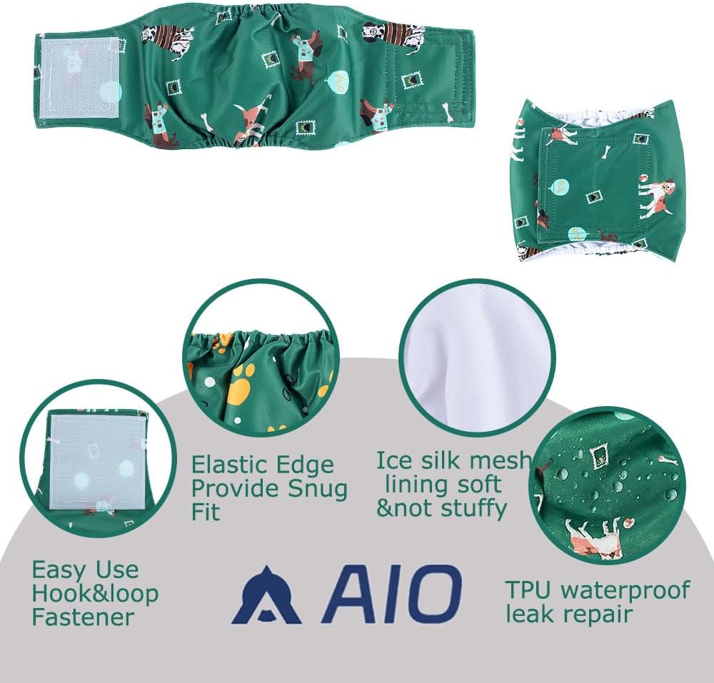 Fashion Washable Reusable Dog Diapers Male,3Packs Breathable Belly Bands Happy Cray On Dogfor Male Dog Belly Band Diapers for Male Dogs L