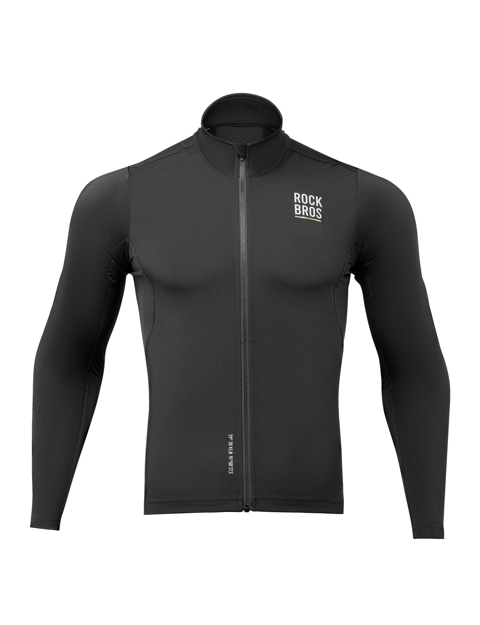 ROCKBROS Road to Sky Maglia Ciclismo Uomo, Elastico Antivento Sportivo | Manica Lunga Asciugatura Rapida, 3 Tasche con orlo antiscivolo, Traspirante per MTB, Gravel, Bici da Strada