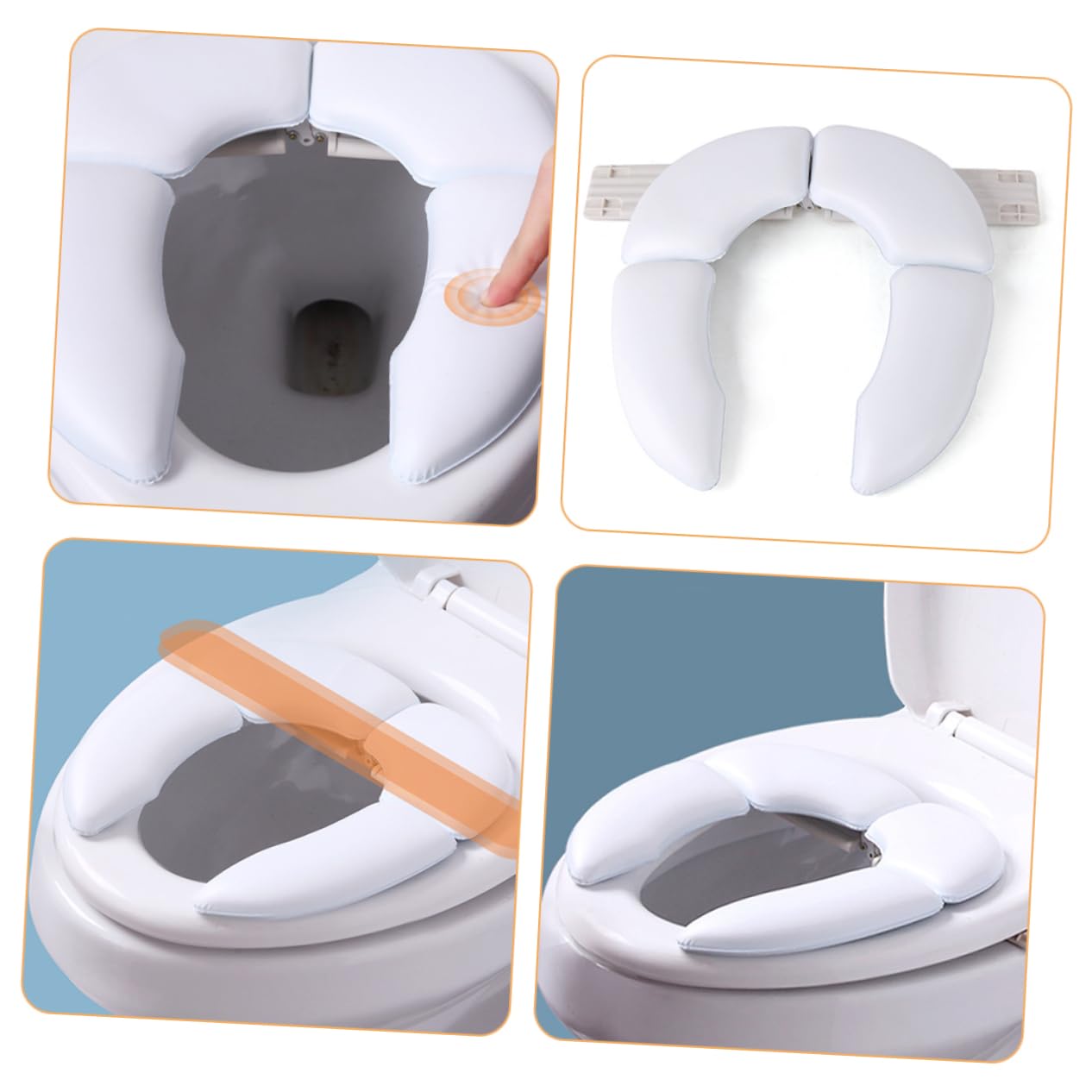 Riduttore Wc Ragazzo Ragazza Pieghevole Bianco per Viaggio, Sedile Training | Pp Pvc Abs, Superficie Morbida e Confortevole, Facile da Pulire, Finitura Precisa
