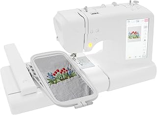 2 in 1 Stickmaschine & Nähmaschine Stickerei Computergesteuert Embroidery Machine mit Fußpedal LED Leuchte 2 Stickrahmen Touchscreen 96-Stickmuster &162-Nähmuster Nähprogramme 100 x 235mm-Stickbereich