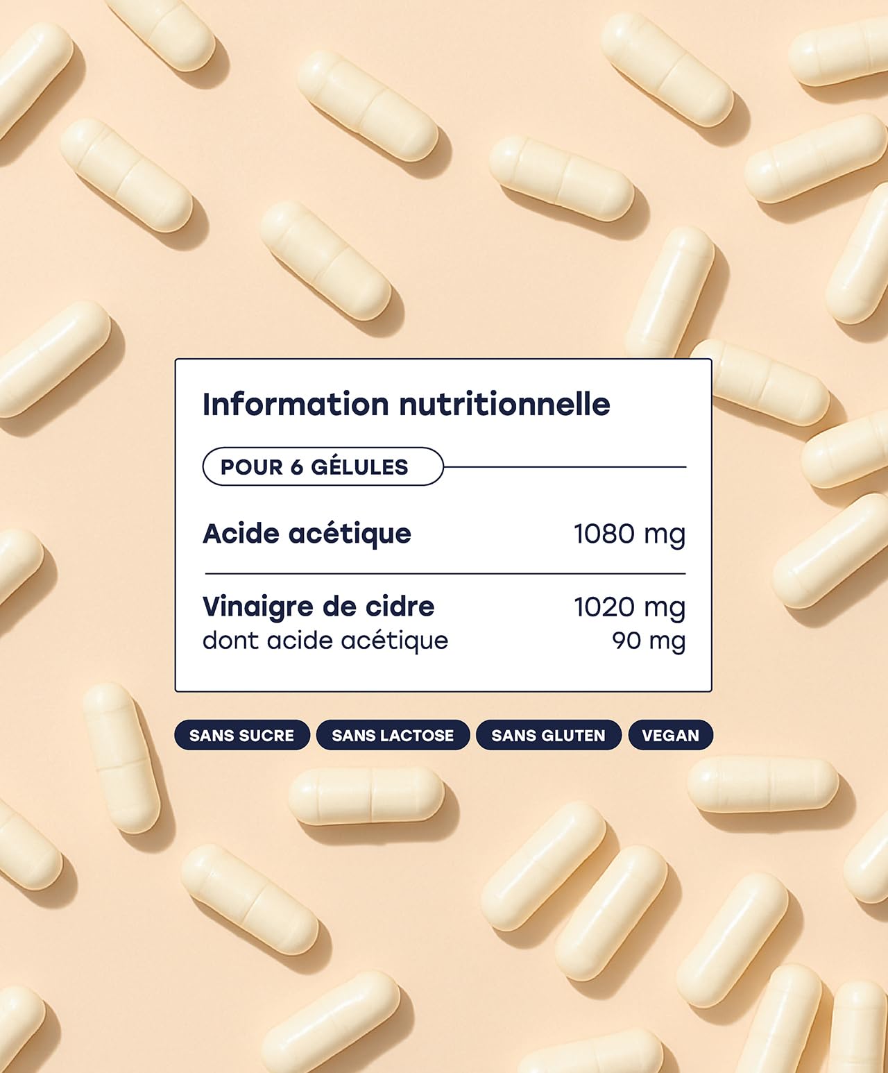 Archie, Gélules Vinaigre de Cidre Biologique, avec Acide Acétique - Naturel, vegan, sans gluten, sans sucre. Cure de 1 mois. 60 capsules. Made in France.