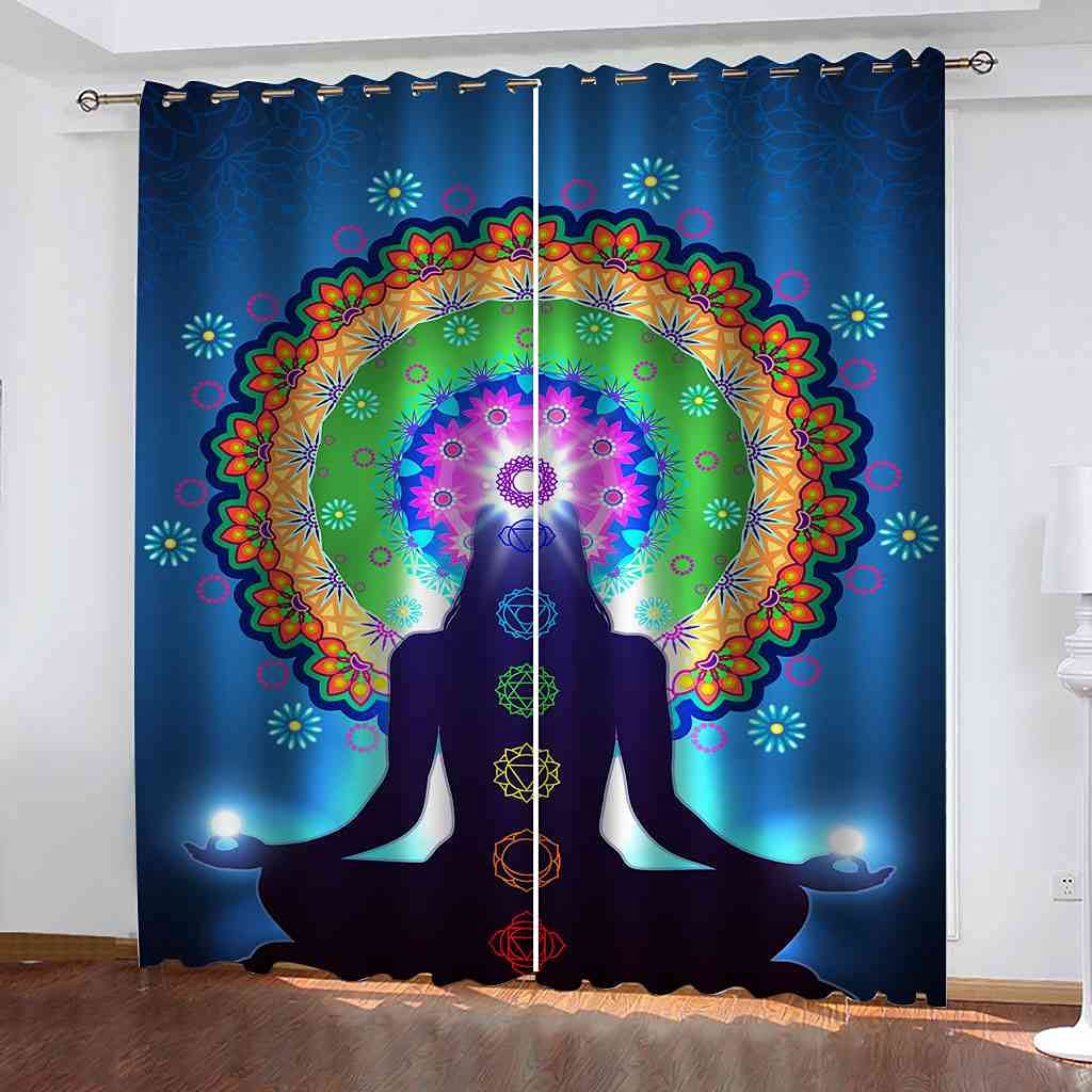 Rideau occultant enfant bleu bouddha pour créer un cocon de fraîcheur dans sa chambre
