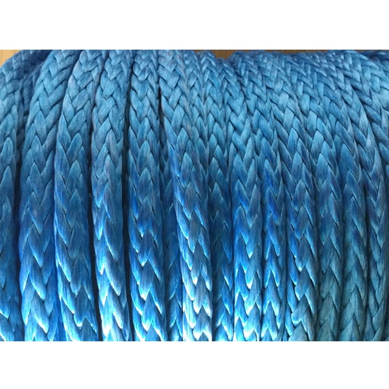 Lina wyciągarki, 8mm x 15m syntetyczna linka wciągarki/lina UHMWPE Kabel z osłoną do 4x4 4wd Atv Utv Suv Offroad(Blauw)