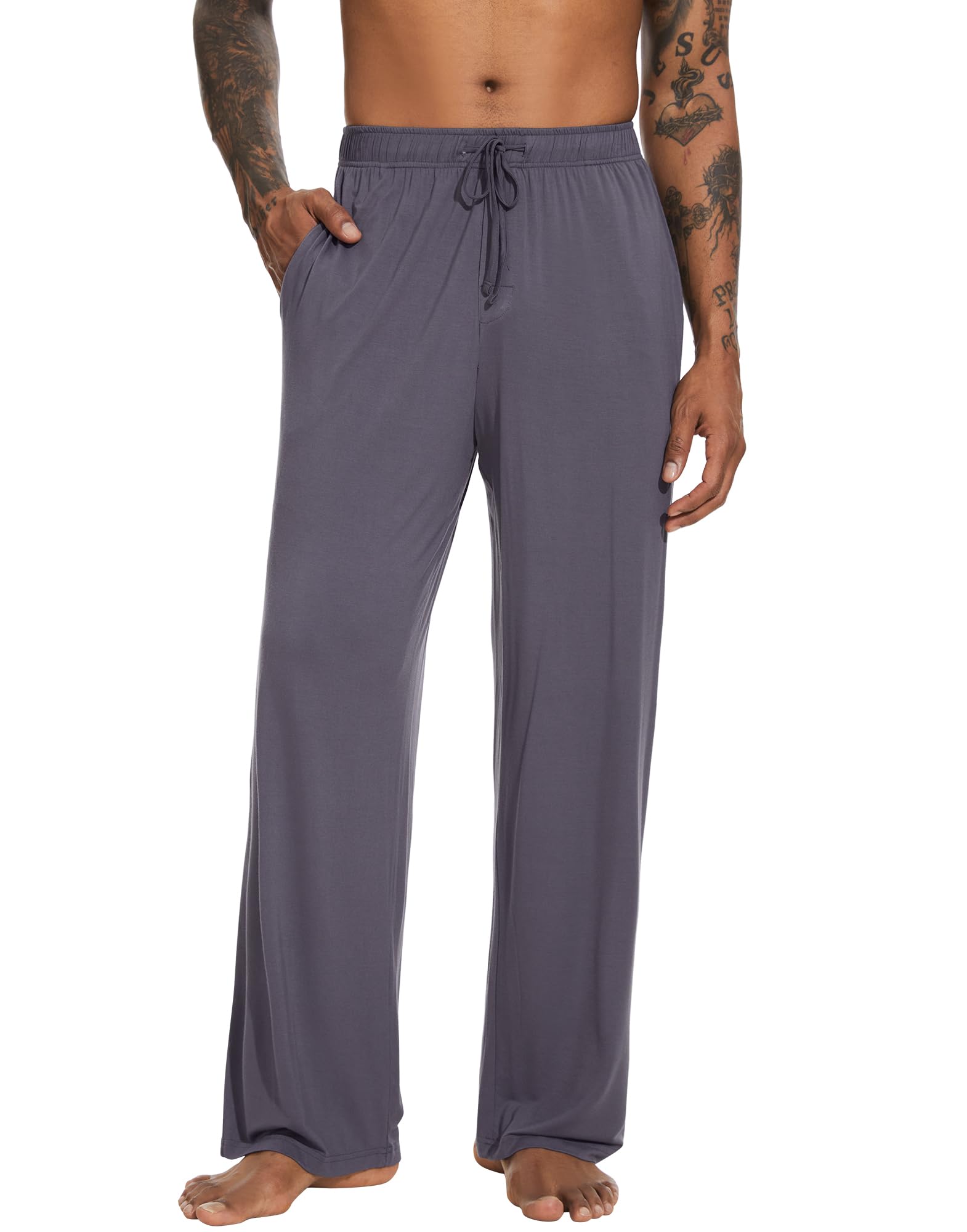 wiwi Viscose from Bamboo Mens Pajama Pants Soft Lounge Bottoms Sweatpants Sleep Pant Drawstring with Pockets S-XXL-picture-34