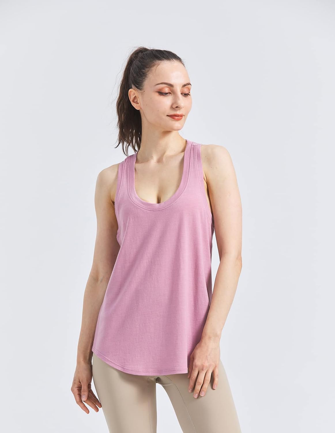 SHEEP RUN Merino Wool Camisole Racerback Tank Top Yoga Shirt Wicking Breathable Light-Weight Shirt - Image 5