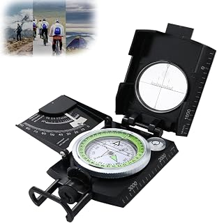 Military Aiming Navigation Compass with Inclinometer, Accurate Waterproof Hand Held Compasses with Pouch for Hiking Camping