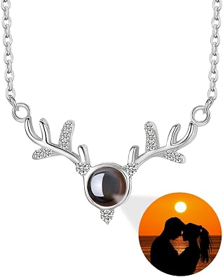 Custom Photo Projection Necklace Personalized Photo Projection Pendant with Your Picture Text Memorial Gift for Women
