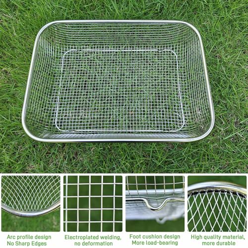 Gartensieb Edelstahl Erdsieb & Garten-Kompostsieb,Heavy Duty Gartensieb für Boden und Steine, Garten Rätsel perfekt für Gartenarbeit, Ideales Sieb zum Sieben und Filtern Kompost,Erde und Sand