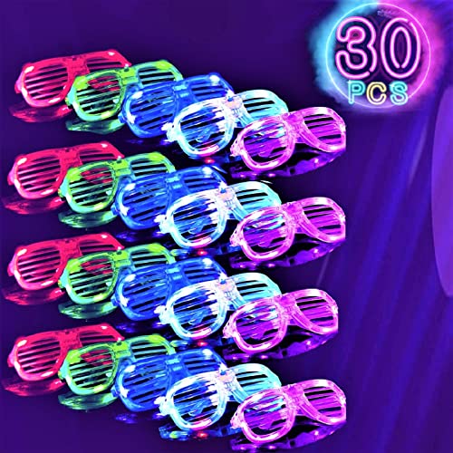 30 Pack LED glasses,6 Colors Light Up Glasses Shutter Shades glow in the dark glasses Led Sunglasses Adults Kids Glow in The Dark New Year Eve Party Supplies Favors Birthday Neon Party Glow Toys 30 Pack LED glasses,6 Colors Light Up Glasses Shutter Shades glow in the dark glasses Led Sunglasses Adults Kids Glow in The Dark New Year Eve Party Supplies Favors Birthday Neon Party Glow Toys