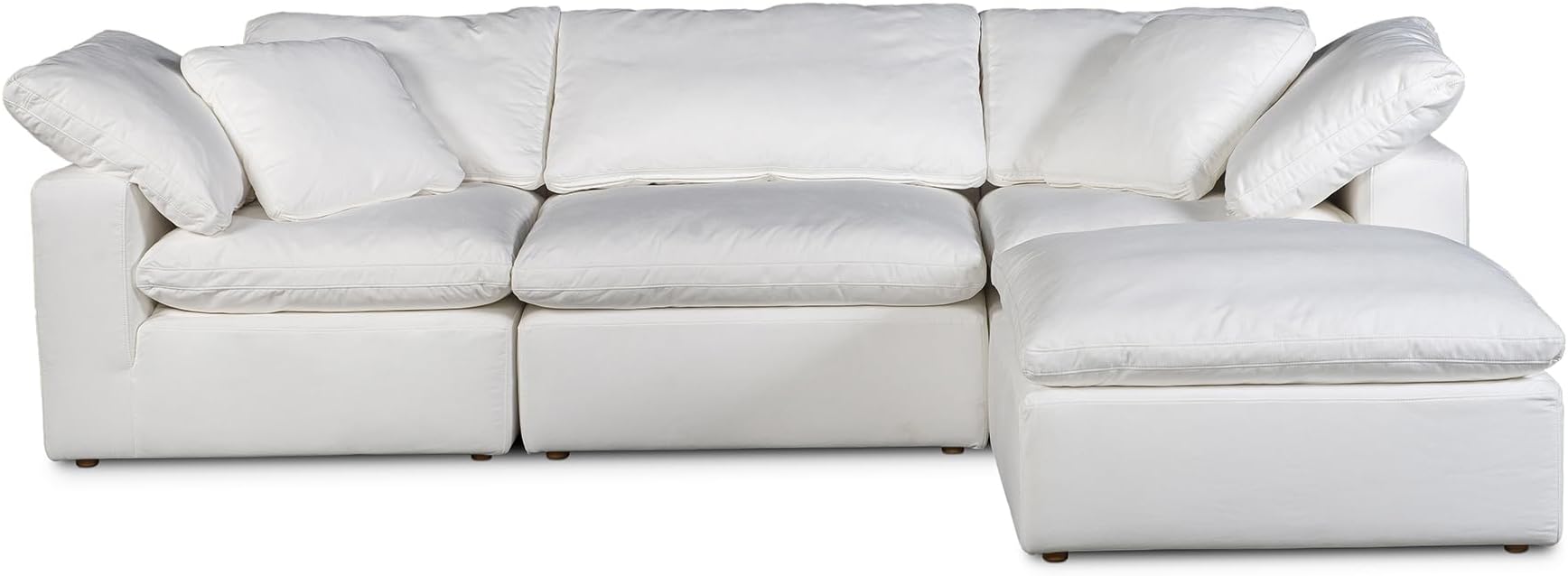 Jeremy Condo Lounge Sectional, Stain-Resistant LiveSmart Fabric, 4 Seater, White