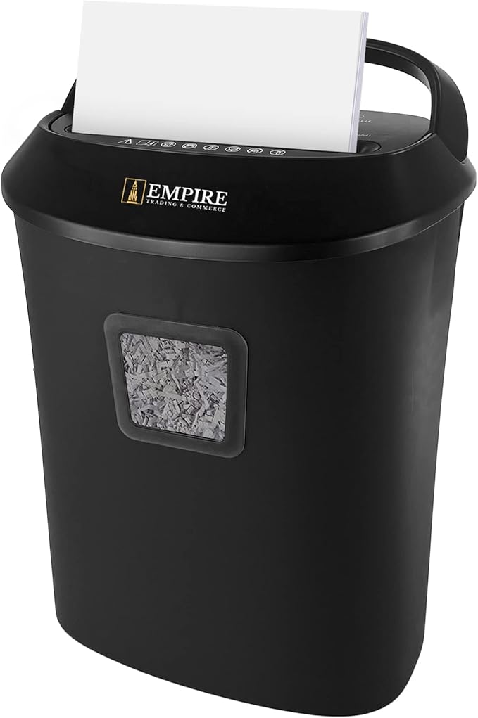 Empire Paper Shredder 14Sheet CrossCut, 25 Litres Paper Shredder