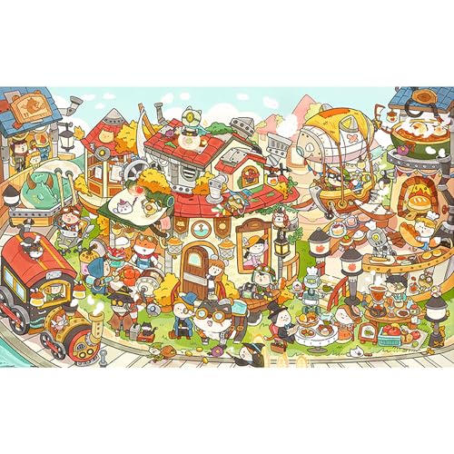 Pintoo Rompecabezas 1000 Piezas para Adultos - H3591 - Peiji - Ciudad Sobre las Vías del Vapor sobre Puzle de Plástico para Decoración del Hogar miniatura 1