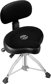 TENTOTEN Drum Throne with Backrest,Drum Stool for Adults|Hydraulic Drum Throne with 45Angle Adjustable Back,Heavy Duty Drum Seat for Professional Drummers