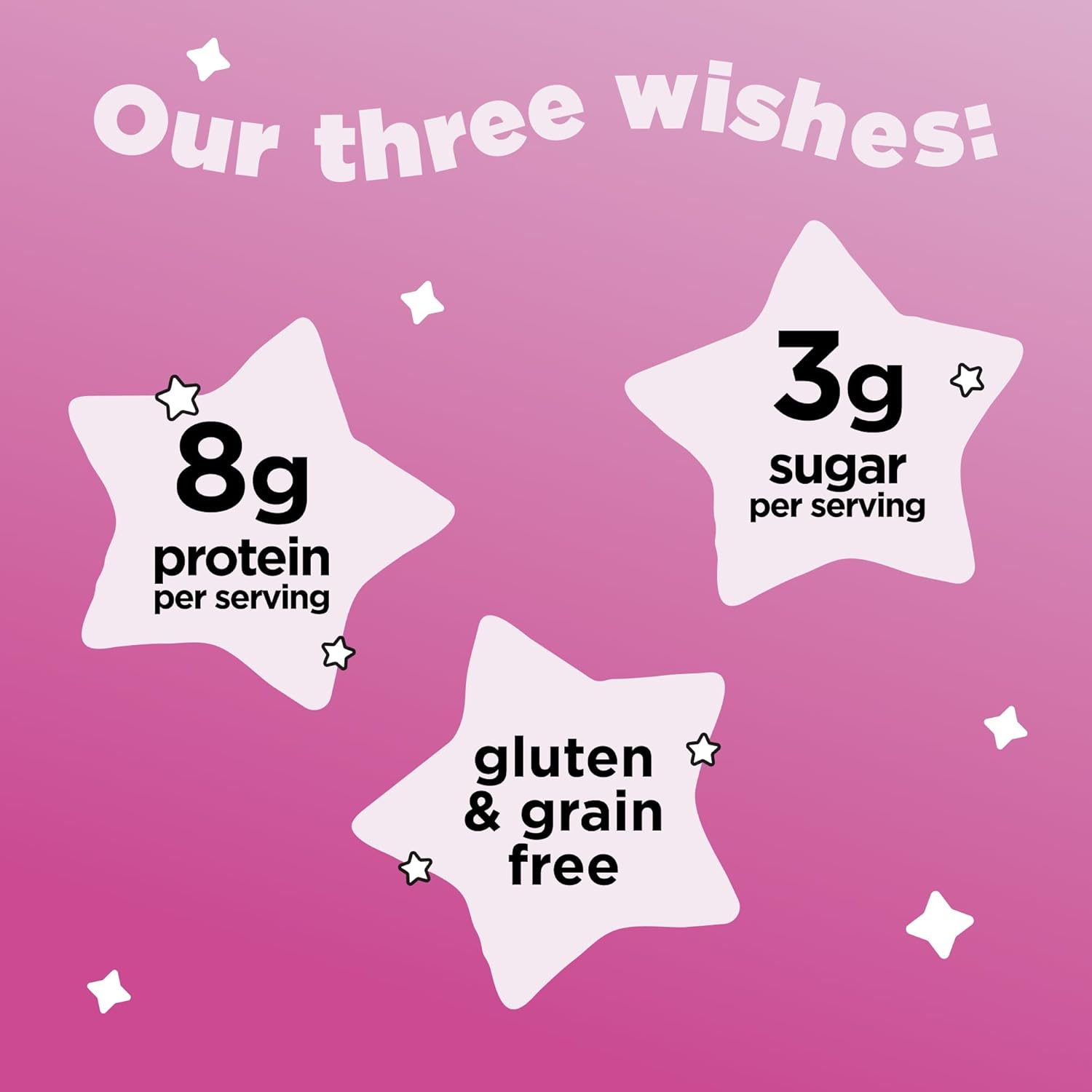 Three Wishes Grain-Free Protein Breakfast Cereal - 8g Protein and 3g Fiber - Healthy, Low-Sugar Breakfast Cereal, Gluten Free, Vegan-Friendly, Non-GMO, Organic Cane Sugar - Marshmallow, 6-Pack