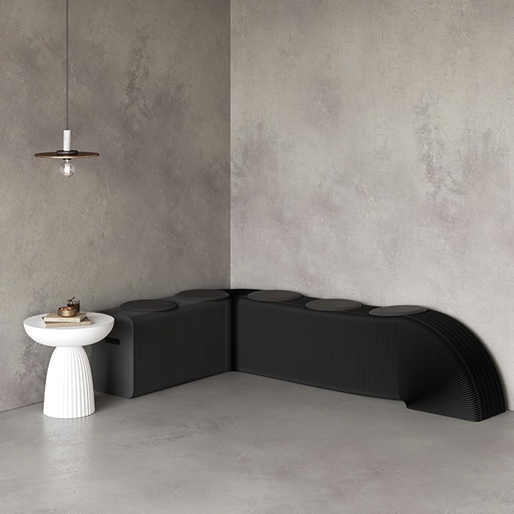 Folding Paper Stool Sofa Chair, Folding Paper Stool for Office,Reception Room,Living Room and Shopping Mall (Brown,Six seats-17.3in)