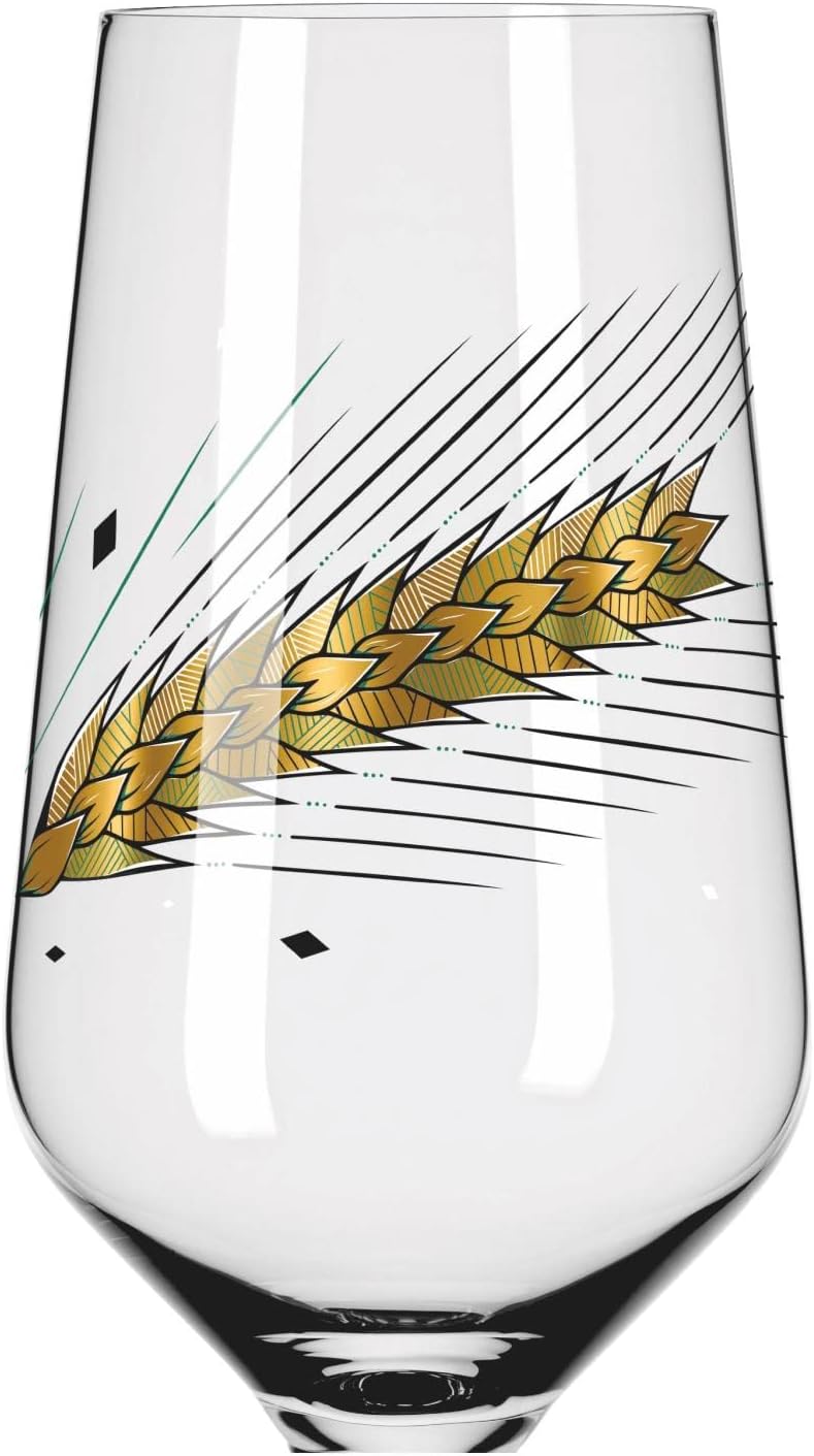 Ritzenhoff 3471003 Beer Glass 300 ml – Set of 2 – Brauzeit Series, Motif No. 3 – Barley, Multi-Coloured – Made in Germany