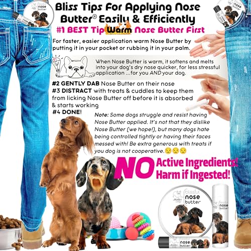 Image of The Blissful Dog Daschund Nose Butter for Dry, Cracked Skin, Lick-Safe Dog Nose Balm with Moisturizing Shea Butter, Almond, Olive, and Essential Oils, Pet Supplies, Uncented, 2 oz.