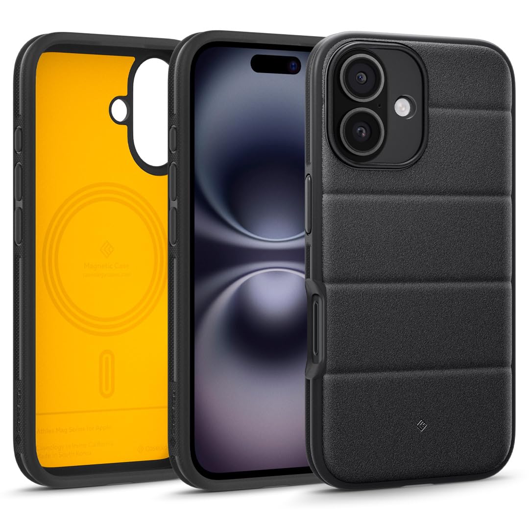 CASEOLOGY by Spigen Athlex Mag for iPhone 16 Case [Sandstone Texture for Anti-Scratch] Magnetic Military Grade Drop Protection Back Cover Case for iPhone 16 (TPU | Active Black) (B0D485YKZF) Amazon Price History, Amazon Price Tracker