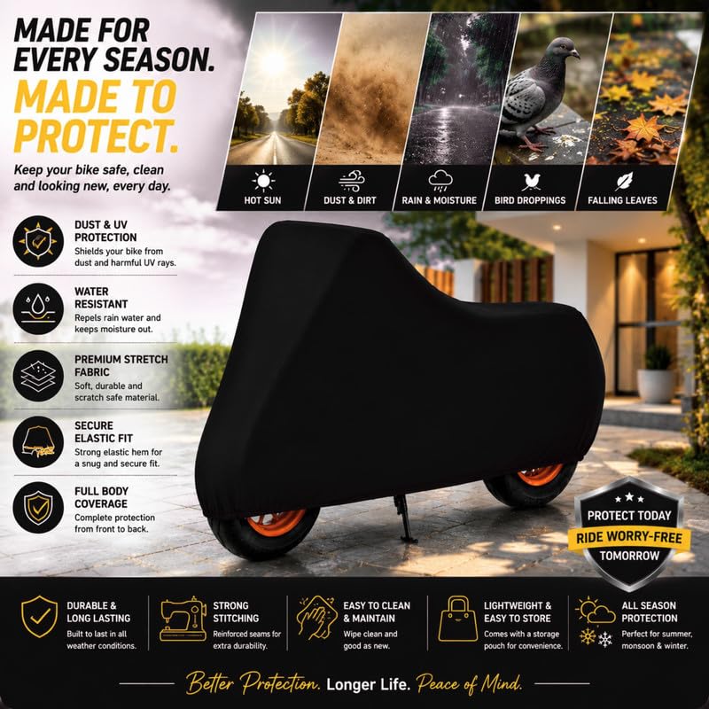 Image of Powerfull Scooty Body Cover for S1 Pro Dustproof Scratchproof - 100% Waterproof S1 Pro Cover for Two Wheeler, Outdoor Full Motorcycle Cover with UV, Duty, Rain Protection - Black