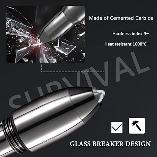 Miniatura 4 de Paquete de 2 encendedores de bala permanente con abrebotellas multiherramienta llavero y rompecristales, reutilizable, impermeable, fósforos en